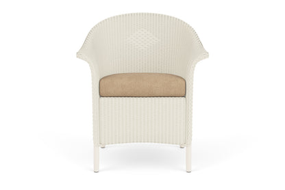 Lloyd Flanders Lloyd Loom Dining Armchair – 1x1 Weave in Ivory with Hayden Sand fabric