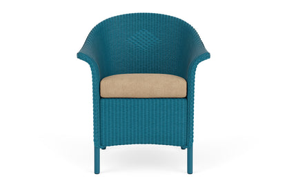 Lloyd Flanders Lloyd Loom Dining Armchair – 1x1 Weave in Peacock with Hayden Sand fabric