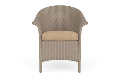 Lloyd Flanders Lloyd Loom Dining Armchair – 1x1 Weave in French Beige with Hayden Sand fabric