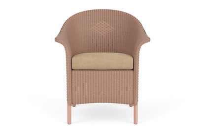 Lloyd Flanders Lloyd Loom Dining Armchair – 1x1 Weave in Rosewood with Hayden Sand fabric