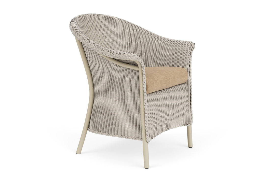 Lloyd Flanders Lloyd Loom Dining Armchair – 1x1 Weave in Linen with Hayden Sand fabric, view 3