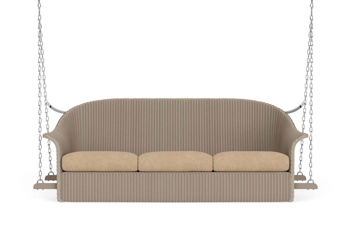 Lloyd Flanders Lloyd Loom 3-Seat Sofa Swing – 1x1 Weave in French Beige with Hayden Sand fabric