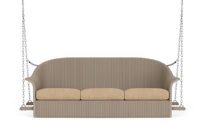 Lloyd Flanders Lloyd Loom 3-Seat Sofa Swing – 1x1 Weave in French Beige with Hayden Sand fabric
