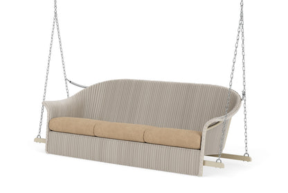 Lloyd Flanders Lloyd Loom 3-Seat Sofa Swing – 1x1 Weave in Linen with Hayden Sand fabric, view 10