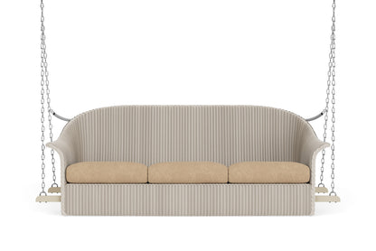 Lloyd Flanders Lloyd Loom 3-Seat Sofa Swing – 1x1 Weave in Linen with Hayden Sand fabric