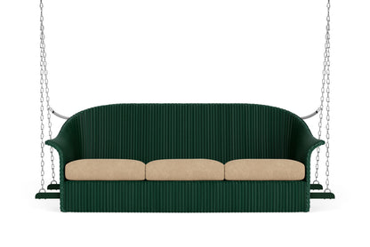 Lloyd Flanders Lloyd Loom 3-Seat Sofa Swing – 1x1 Weave in Woodland with Hayden Sand fabric