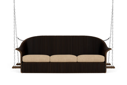 Lloyd Flanders Lloyd Loom 3-Seat Sofa Swing – 1x1 Weave in Mink with Hayden Sand fabric
