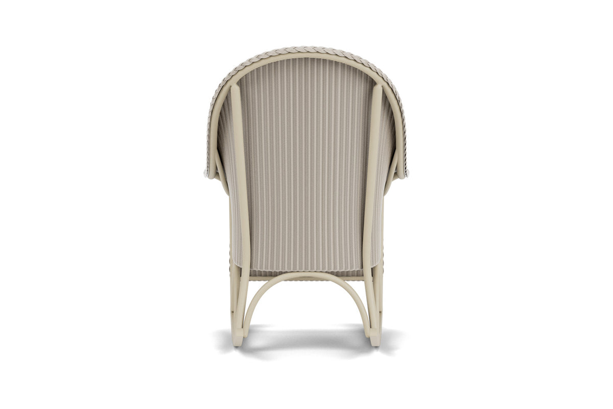 Lloyd Flanders Lloyd Loom High Back Porch Rocker – 1x1 Weave in Linen with Hayden Sand fabric, view 7