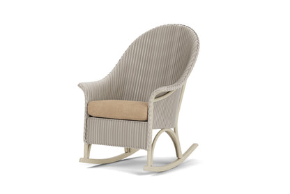 Lloyd Flanders Lloyd Loom High Back Porch Rocker – 1x1 Weave in Linen with Hayden Sand fabric, view 10