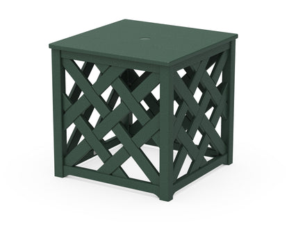 POLYWOOD Wovendale Accent Umbrella Table in Green