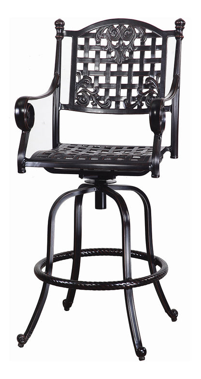 Gensun Verona Swivel Bar Stool in Carbon
