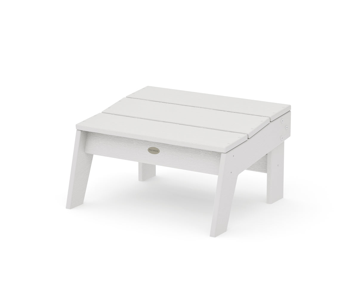 POLYWOOD Modern Studio Oversized Ottoman in Vintage White