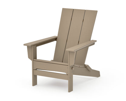 POLYWOOD Modern Studio Folding Adirondack Chair in Vintage Sahara