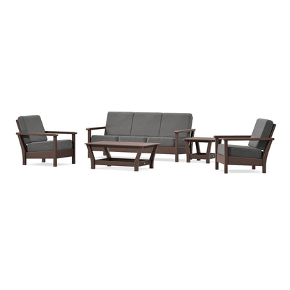 POLYWOOD Harbour 5-Piece Deep Seating Set in Mahogany