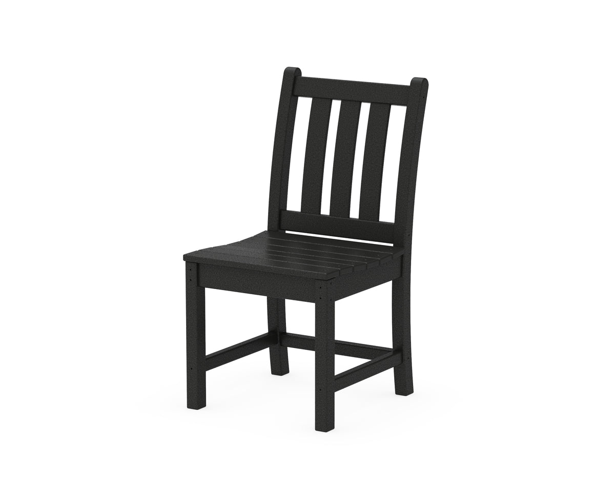 POLYWOOD Traditional Garden Dining Side Chair in Black