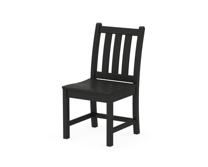 POLYWOOD Traditional Garden Dining Side Chair in Black