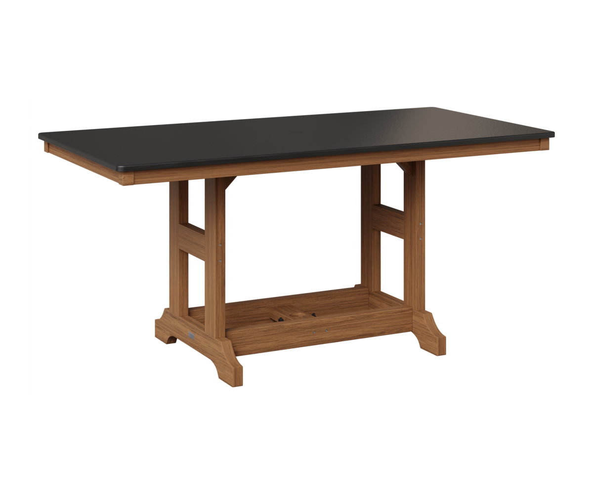Berlin Gardens Garden Classic 33" x 66" Rectangular Table in Antique Mahogany, Hammered Black top