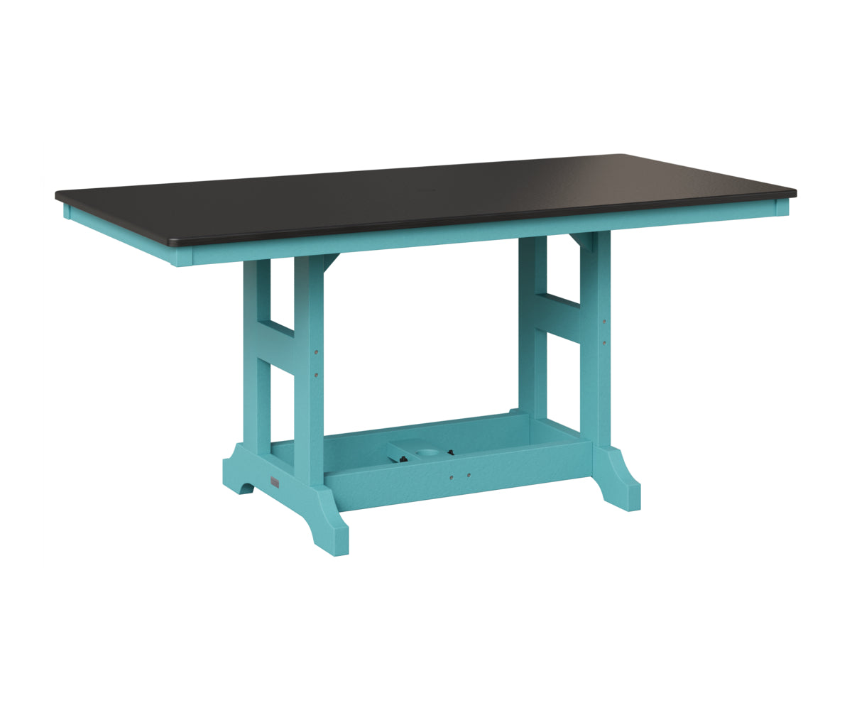 Berlin Gardens Garden Classic 33" x 66" Rectangular Table in Aruba Blue, Hammered Black top