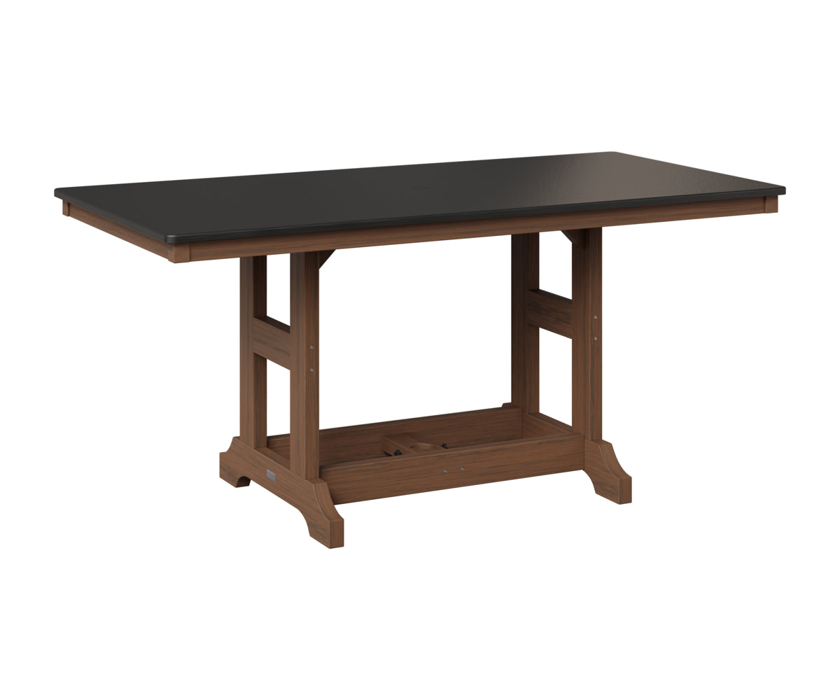 Berlin Gardens Garden Classic 33" x 66" Rectangular Table in Brazilian Walnut, Hammered Black top