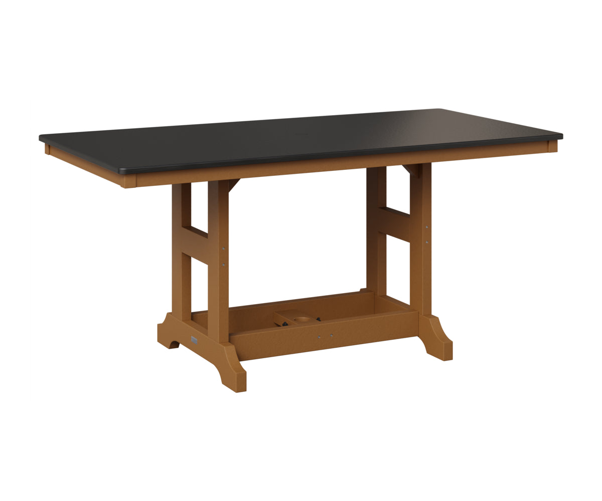 Berlin Gardens Garden Classic 33" x 66" Rectangular Table in Cedar, Hammered Black top