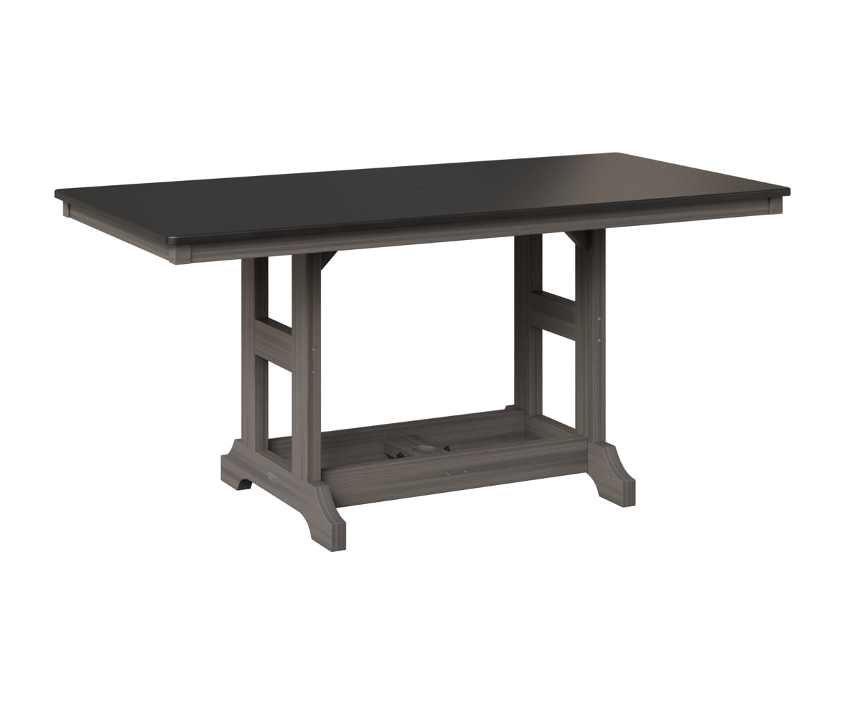 Berlin Gardens Garden Classic 33" x 66" Rectangular Table in Coastal Gray, Hammered Black top