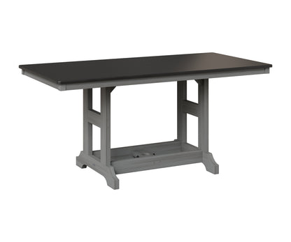 Berlin Gardens Garden Classic 33" x 66" Rectangular Table in Driftwood Gray, Hammered Black top