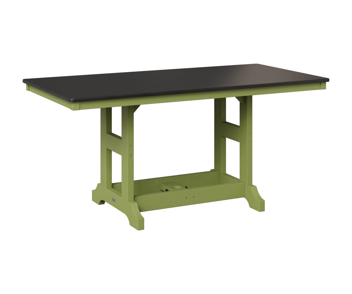 Berlin Gardens Garden Classic 33" x 66" Rectangular Table in Kiwi Green, Hammered Black top