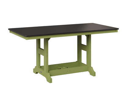 Berlin Gardens Garden Classic 33" x 66" Rectangular Table in Kiwi Green, Hammered Black top