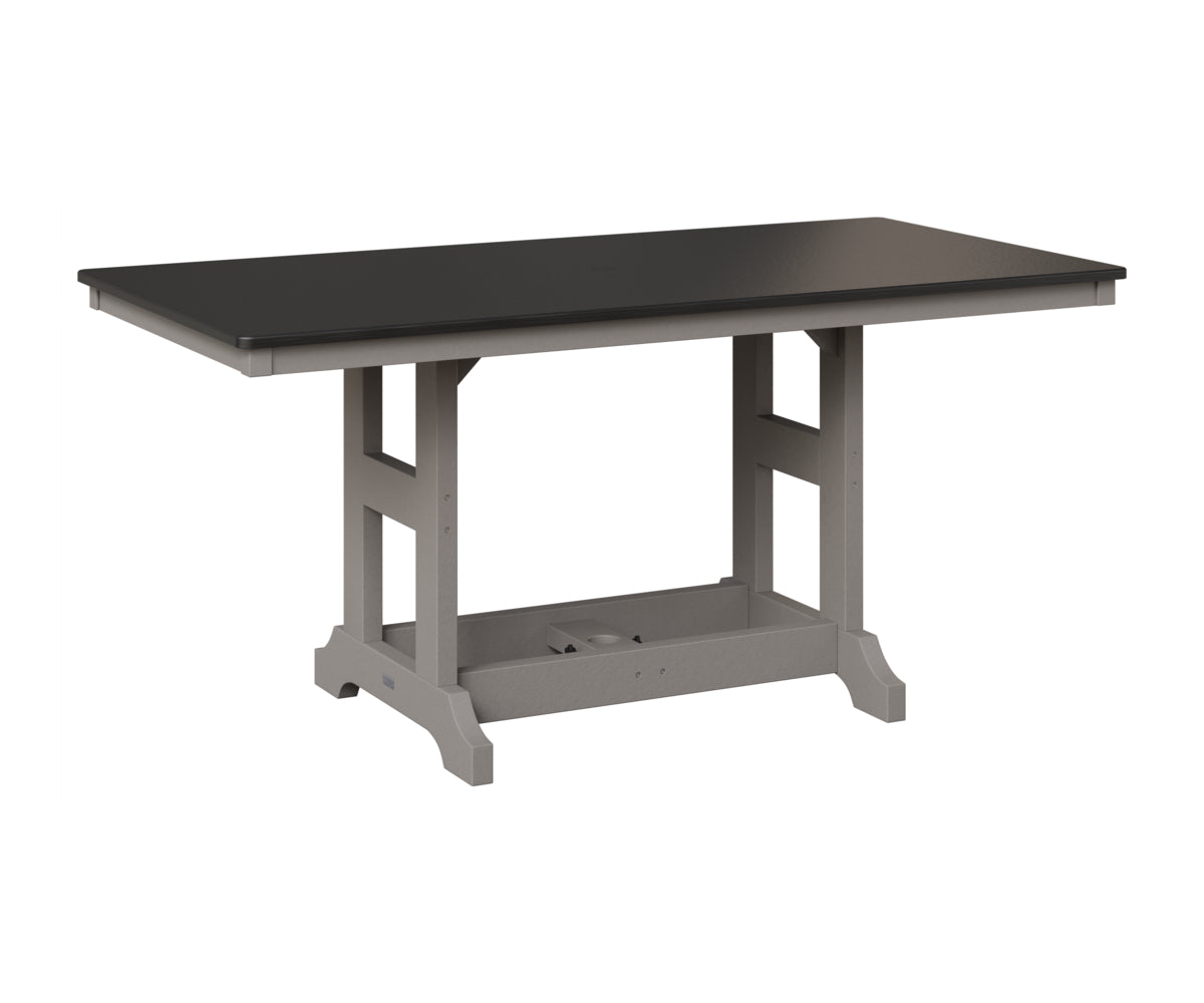 Berlin Gardens Garden Classic 33" x 66" Rectangular Table in Light Gray, Hammered Black top