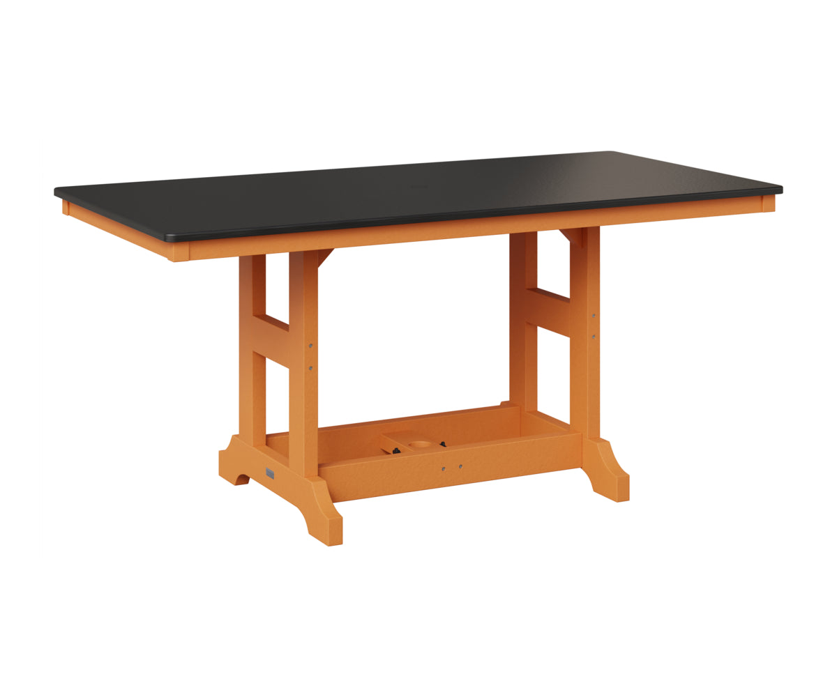 Berlin Gardens Garden Classic 33" x 66" Rectangular Table in Mango Orange, Hammered Black top