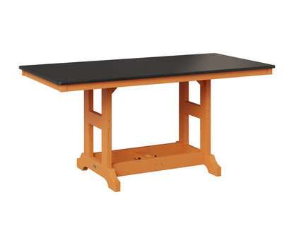 Berlin Gardens Garden Classic 33" x 66" Rectangular Table in Mango Orange, Hammered Black top