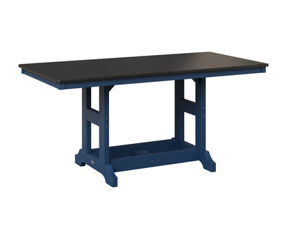 Berlin Gardens Garden Classic 33" x 66" Rectangular Table in Navy Blue, Hammered Black top