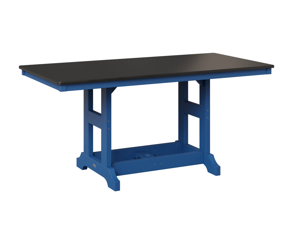 Berlin Gardens Garden Classic 33" x 66" Rectangular Table in Pacific Blue, Hammered Black top