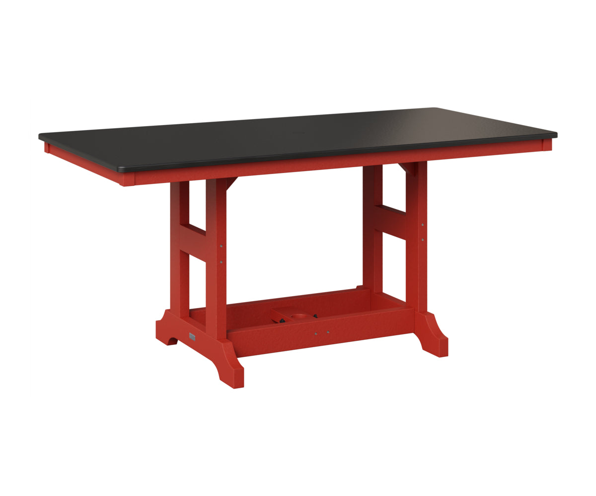 Berlin Gardens Garden Classic 33" x 66" Rectangular Table in Scarlet Red, Hammered Black top
