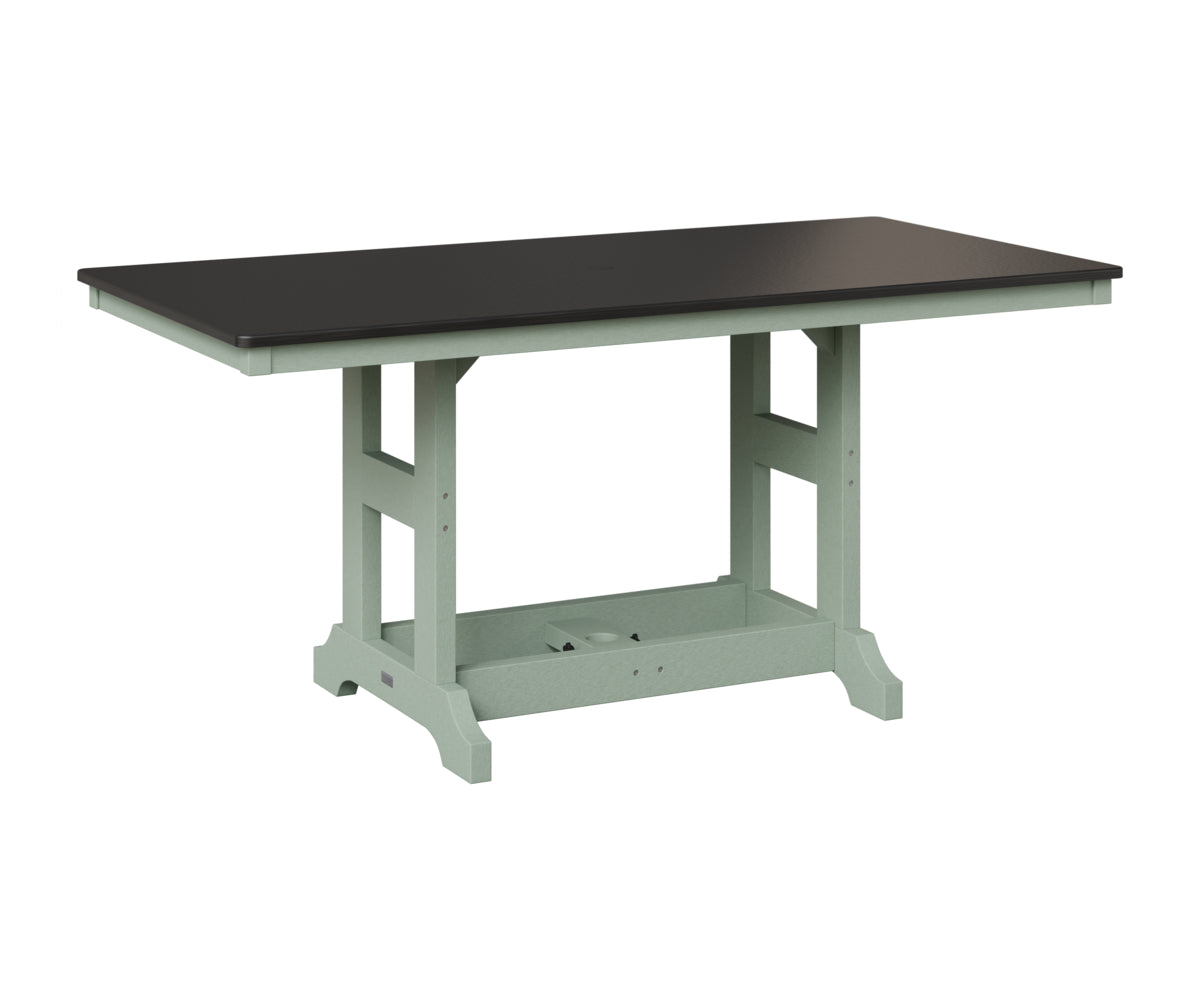 Berlin Gardens Garden Classic 33" x 66" Rectangular Table in Sea Foam, Hammered Black top