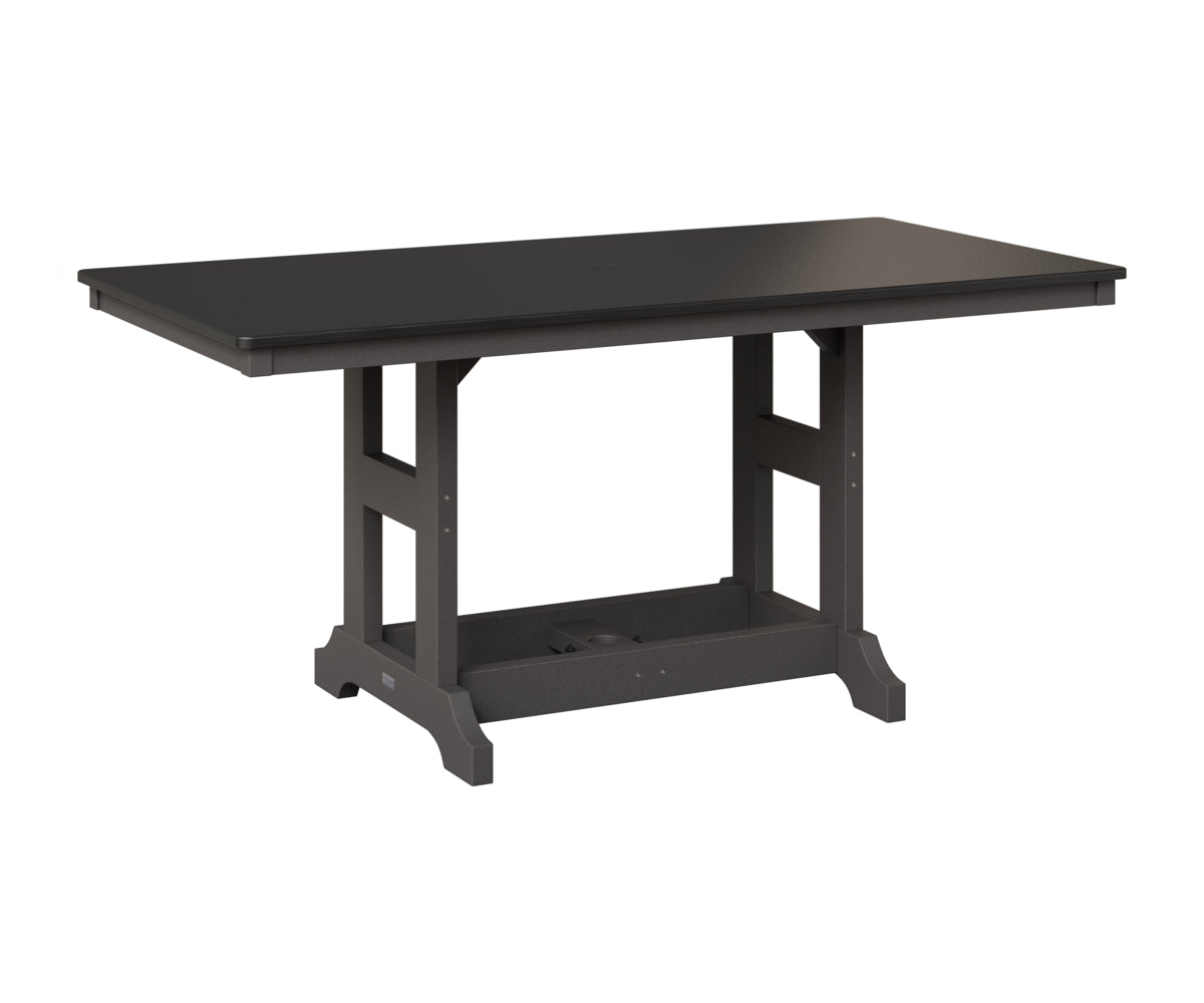 Berlin Gardens Garden Classic 33" x 66" Rectangular Table in Smoke Gray, Hammered Black top