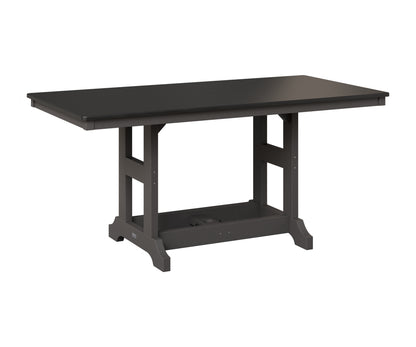 Berlin Gardens Garden Classic 33" x 66" Rectangular Table in Smoke Gray, Hammered Black top