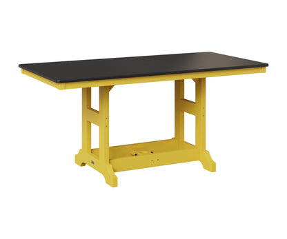 Berlin Gardens Garden Classic 33" x 66" Rectangular Table in Sunburst Yellow, Hammered Black top