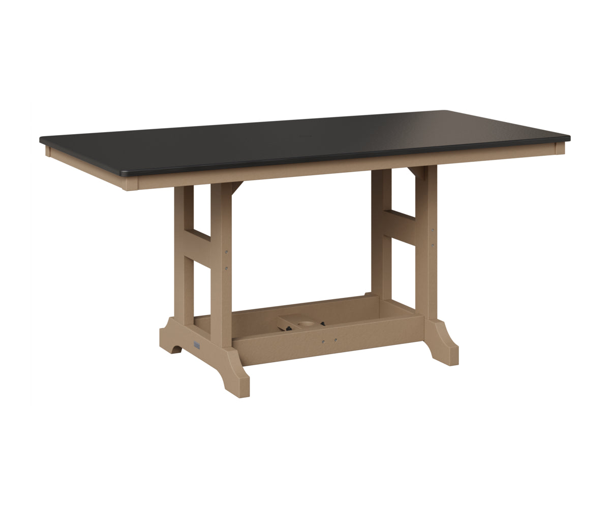 Berlin Gardens Garden Classic 33" x 66" Rectangular Table in Weatherwood, Hammered Black top