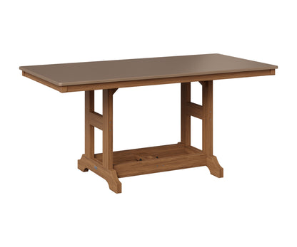 Berlin Gardens Garden Classic 33" x 66" Rectangular Table in Antique Mahogany, Hammered Bronze top