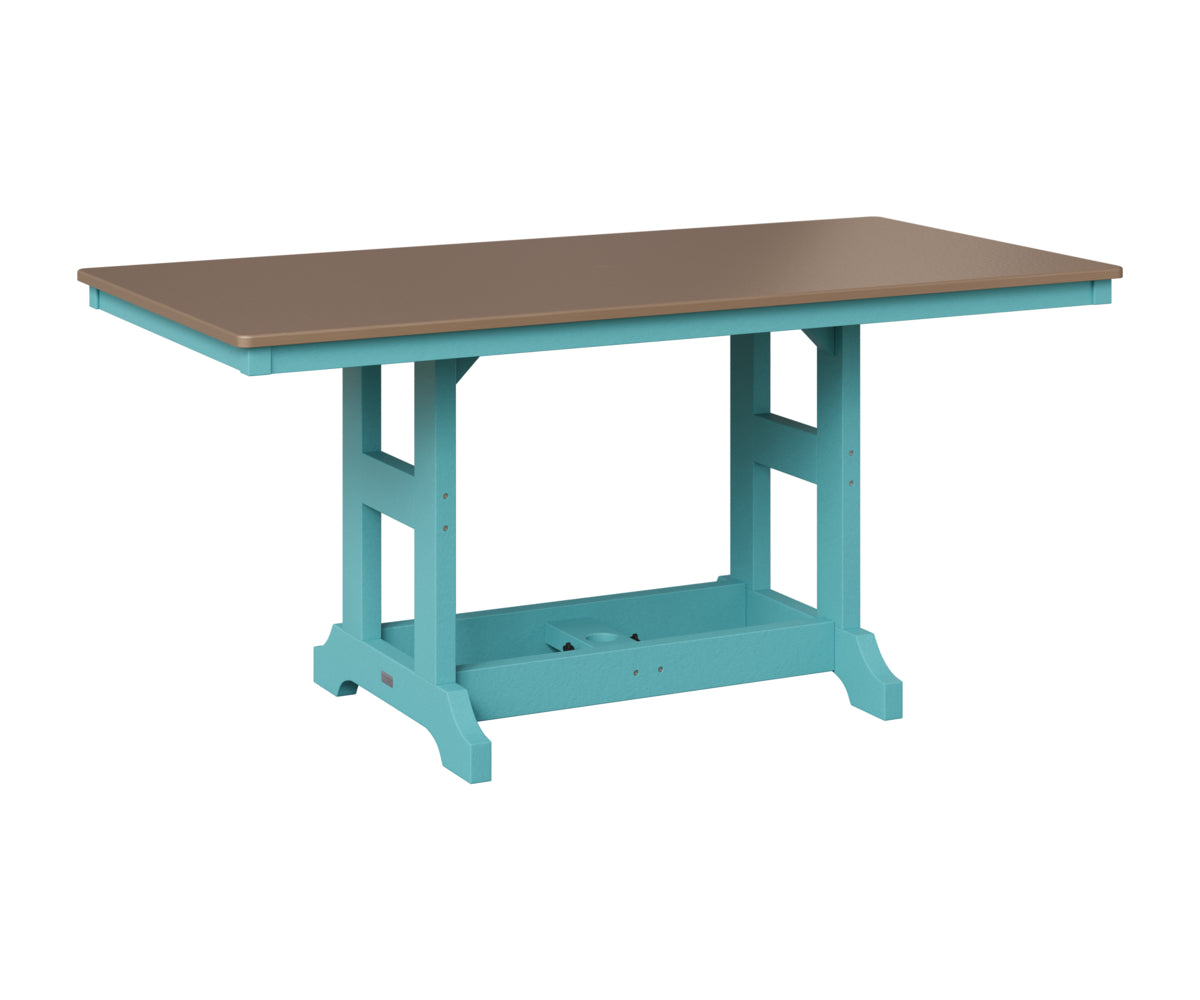 Berlin Gardens Garden Classic 33" x 66" Rectangular Table in Aruba Blue, Hammered Bronze top