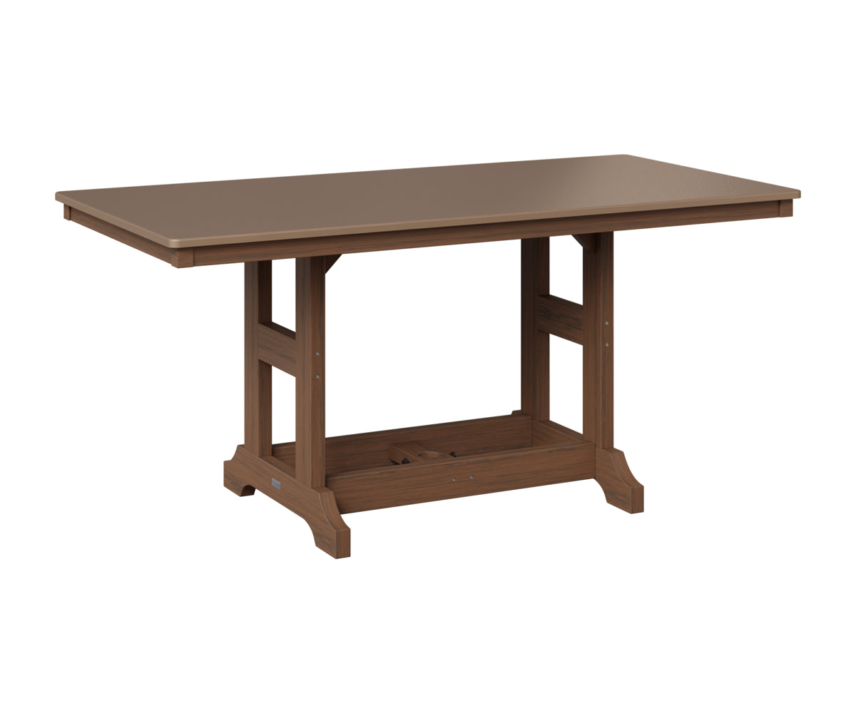 Berlin Gardens Garden Classic 33" x 66" Rectangular Table in Brazilian Walnut, Hammered Bronze top