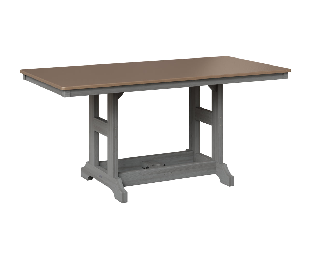 Berlin Gardens Garden Classic 33" x 66" Rectangular Table in Driftwood Gray, Hammered Bronze top
