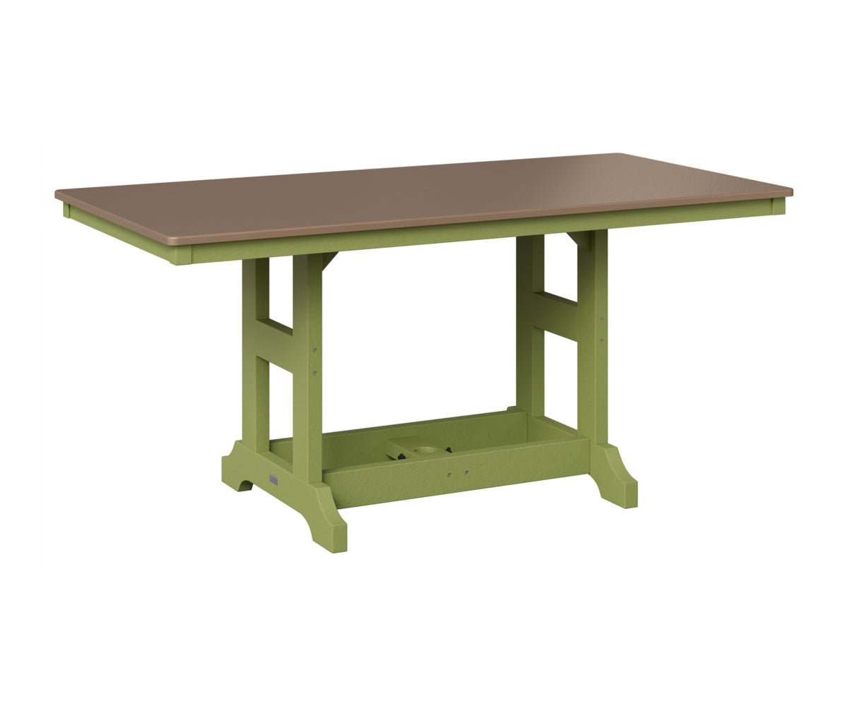 Berlin Gardens Garden Classic 33" x 66" Rectangular Table in Kiwi Green, Hammered Bronze top