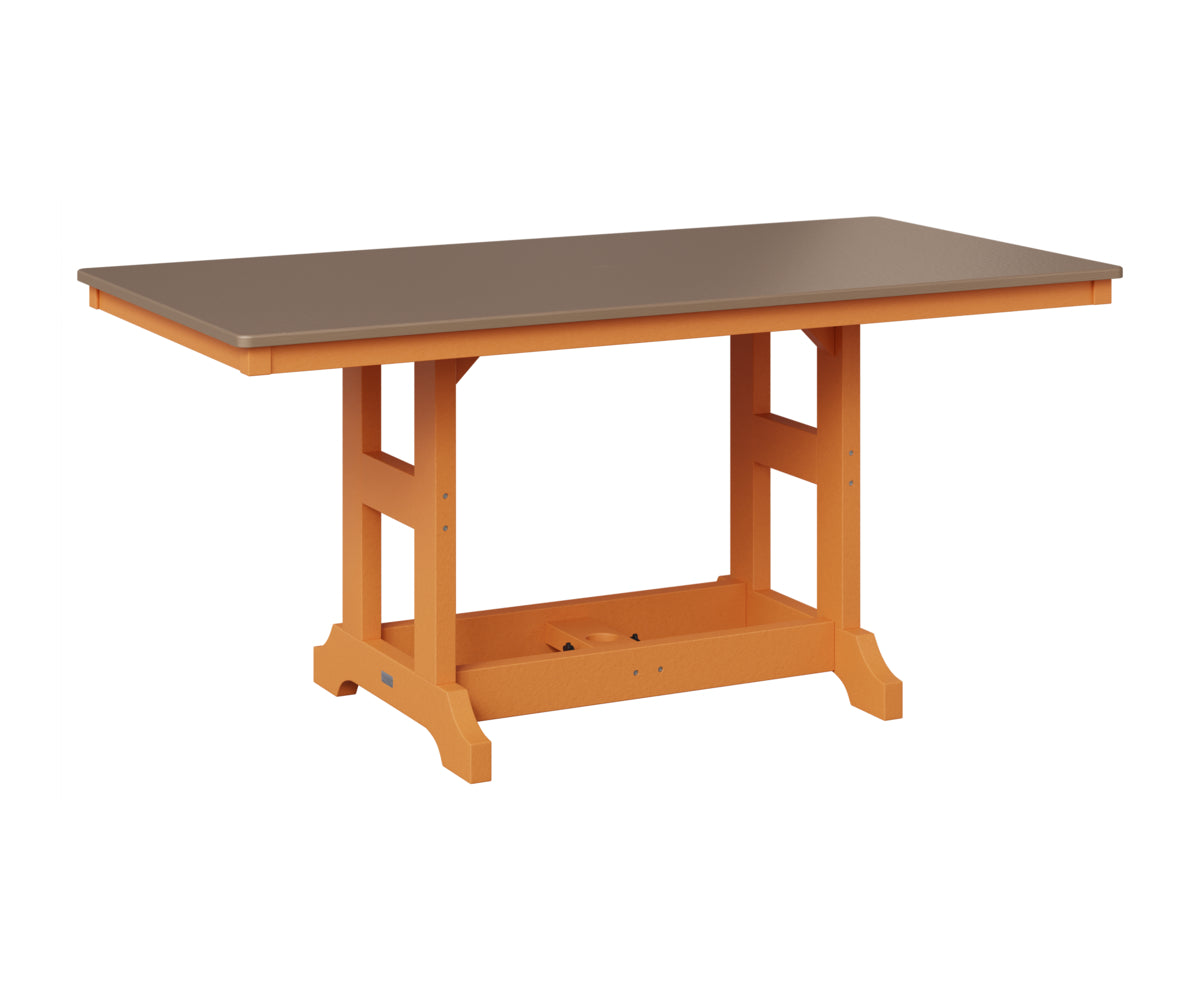 Berlin Gardens Garden Classic 33" x 66" Rectangular Table in Mango Orange, Hammered Bronze top