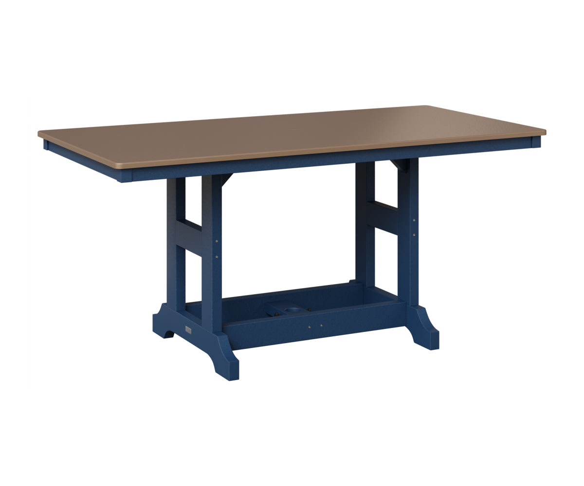 Berlin Gardens Garden Classic 33" x 66" Rectangular Table in Navy Blue, Hammered Bronze top