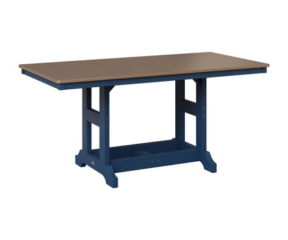 Berlin Gardens Garden Classic 33" x 66" Rectangular Table in Navy Blue, Hammered Bronze top