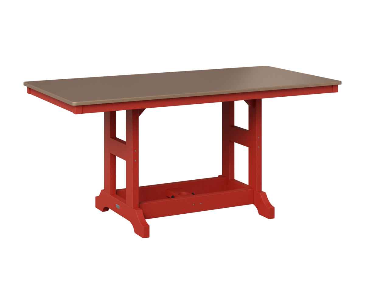 Berlin Gardens Garden Classic 33" x 66" Rectangular Table in Scarlet Red, Hammered Bronze top