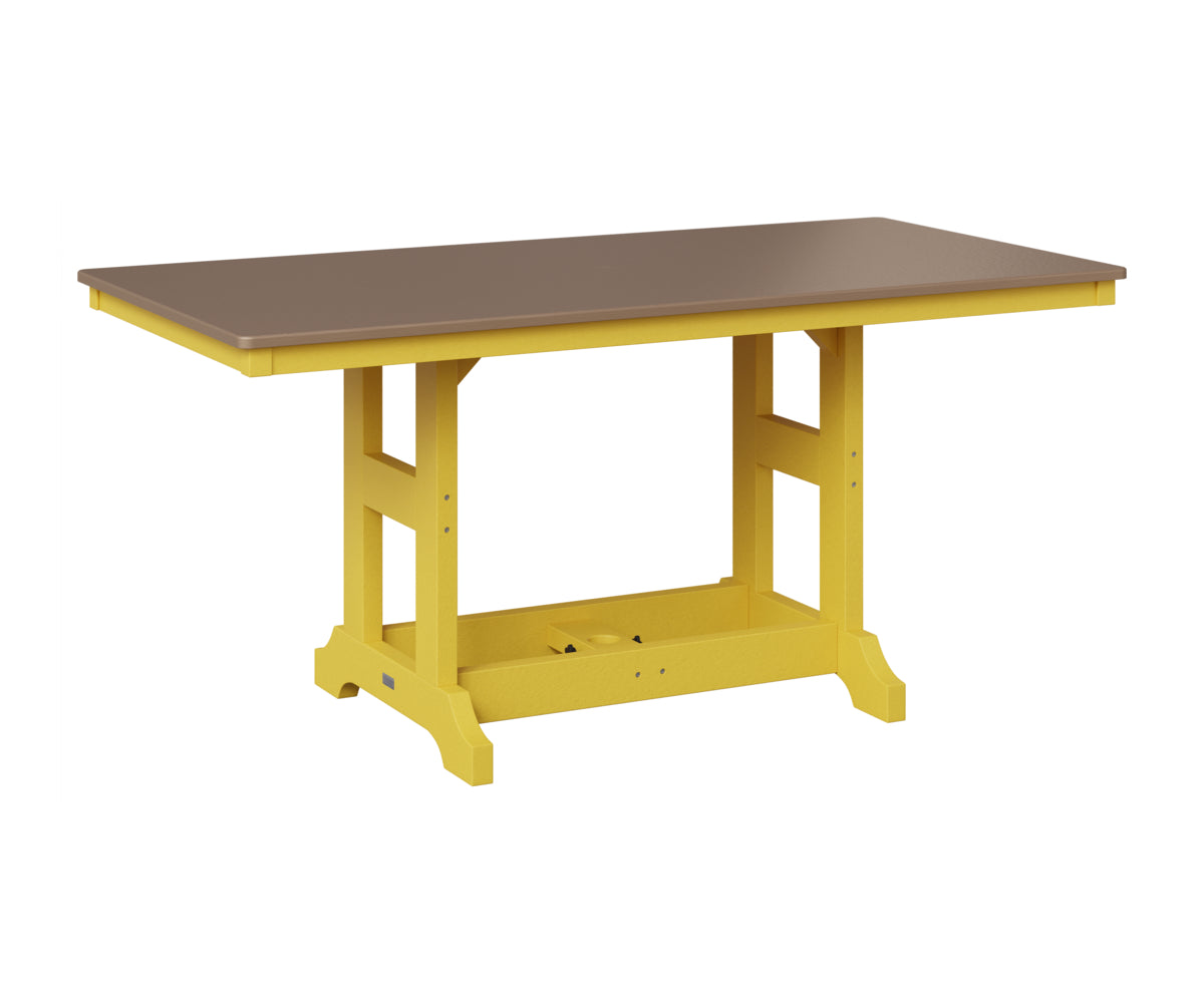 Berlin Gardens Garden Classic 33" x 66" Rectangular Table in Sunburst Yellow, Hammered Bronze top