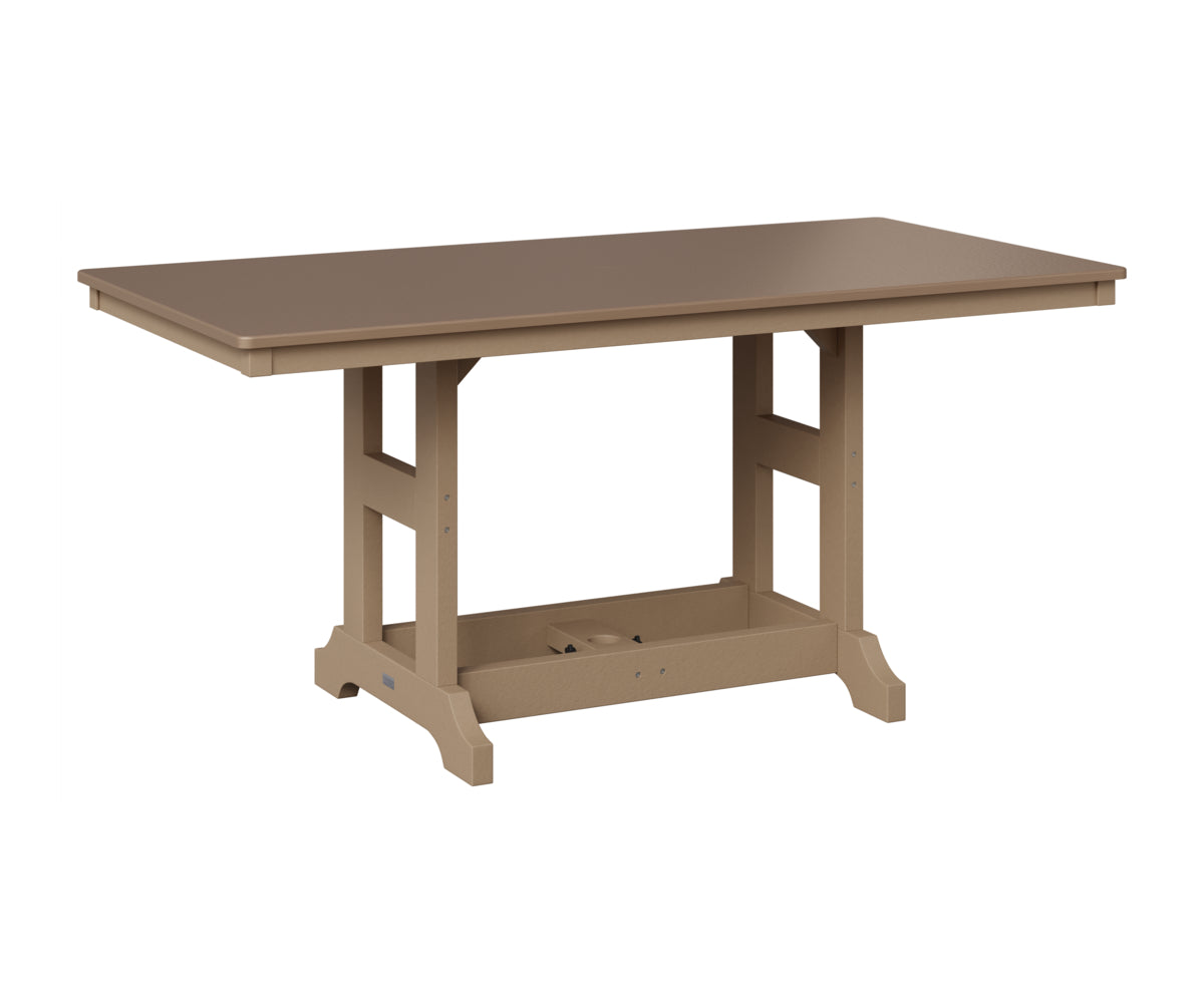 Berlin Gardens Garden Classic 33" x 66" Rectangular Table in Weatherwood, Hammered Bronze top